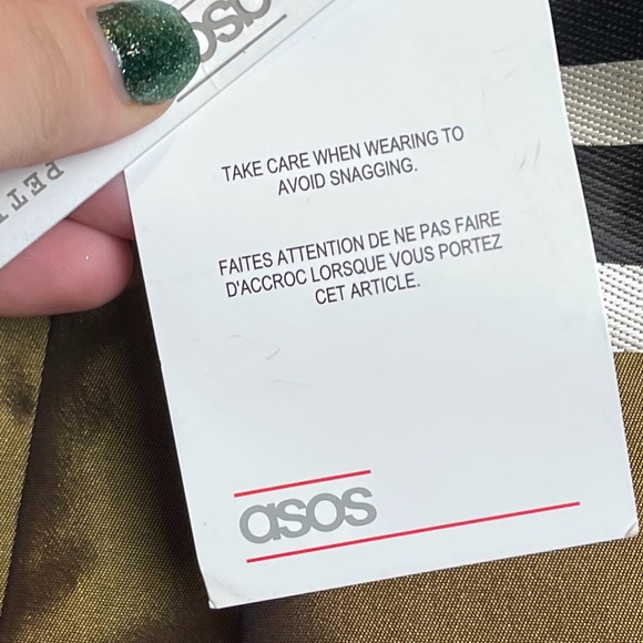 ASOS Gold satin stripe top NWT - Picture 4 of 9